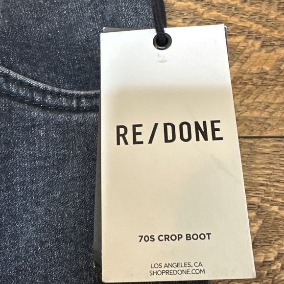 RE/DONE 70's Crop Boot Jeans in Stoned Noir Size 29 NWT - Picture 5 of 13